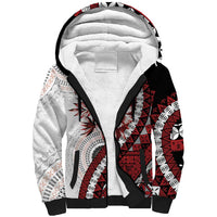 Bula Fiji Sherpa Hoodie White Kaivity Masi Tapa