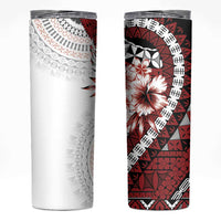 Bula Fiji Skinny Tumbler White Kaivity Masi Tapa LT7 White - Polynesian Pride