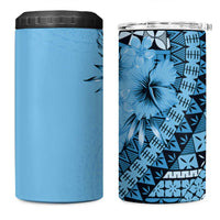 Bula Fiji 4 in 1 Can Cooler Tumbler Turquoise Kaivity Masi Tapa LT7 One Size: 16 oz Turquoise - Polynesian Pride