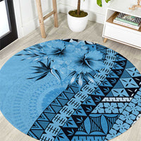 Bula Fiji Round Carpet Turquoise Kaivity Masi Tapa