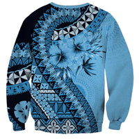 Bula Fiji Sweatshirt Turquoise Kaivity Masi Tapa LT7 - Polynesian Pride