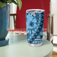 Bula Fiji Tumbler Cup Turquoise Kaivity Masi Tapa LT7 - Polynesian Pride
