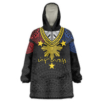 Philippines Heritage Baybayin Mix Polynesian Wearable Blanket Hoodie