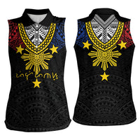 Philippines Heritage Baybayin Mix Polynesian Women Sleeveless Polo Shirt