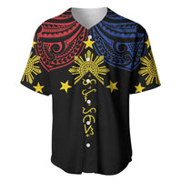 Philippines Heritage Personalized Baseball Jersey Baybayin Philipinas Sun
