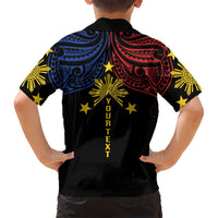 Philippines Heritage Personalized Family Matching Tank Maxi Dress and Hawaiian Shirt Baybayin Philipinas Sun