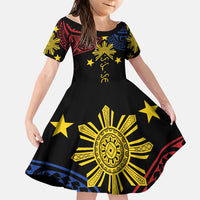 Philippines Heritage Personalized Family Matching Tank Maxi Dress and Hawaiian Shirt Baybayin Philipinas Sun