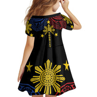 Philippines Heritage Personalized Family Matching Tank Maxi Dress and Hawaiian Shirt Baybayin Philipinas Sun
