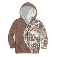 Polynesian Pride Kid Hoodie Polynesia Tribal - Tropical Brown LT7 Zip Hoodie Brown - Polynesian Pride
