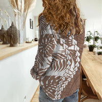 Polynesian Pride Women Casual Shirt Polynesia Tribal - Tropical Brown LT7 - Polynesian Pride