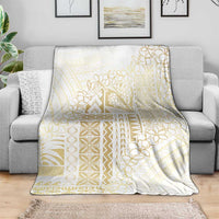 Samoa Lotu Tamaiti Mamanu Siapo Blanket Golden Plumeria - Polynesian Pride