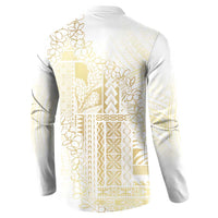 Samoa Lotu Tamaiti Mamanu Siapo Button Sweatshirt Golden Plumeria - Polynesian Pride