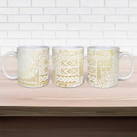 Samoa Lotu Tamaiti Mamanu Siapo Ceramic Mug Golden Plumeria - Polynesian Pride