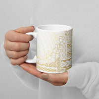 Samoa Lotu Tamaiti Mamanu Siapo Ceramic Mug Golden Plumeria - Polynesian Pride