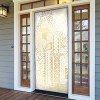 Samoa Lotu Tamaiti Mamanu Siapo Door Cover Golden Plumeria - Polynesian Pride