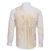 Samoa Lotu Tamaiti Mamanu Siapo Family Matching Tank Maxi Dress and Hawaiian Shirt Golden Plumeria - Polynesian Pride