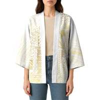 Samoa Lotu Tamaiti Mamanu Siapo Kimono Golden Plumeria - Polynesian Pride