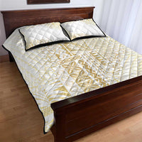 Samoa Lotu Tamaiti Mamanu Siapo Quilt Bed Set Golden Plumeria - Polynesian Pride
