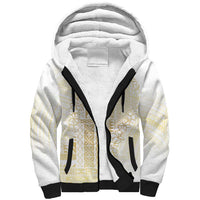 Samoa Lotu Tamaiti Mamanu Siapo Sherpa Hoodie Golden Plumeria - Polynesian Pride