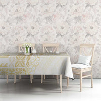 Samoa Lotu Tamaiti Mamanu Siapo Tablecloth Golden Plumeria - Polynesian Pride