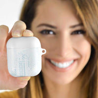 Samoa Lotu Tamaiti Mamanu Siapo AirPods Case Off White Plumeria LT7 Baby Blue - Polynesian Pride