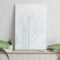 Samoa Lotu Tamaiti Mamanu Siapo Canvas Wall Art Off White Plumeria - Polynesian Pride
