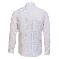 Samoa Lotu Tamaiti Mamanu Siapo Family Matching Long Sleeve Bodycon Dress and Hawaiian Shirt Off White Plumeria - Polynesian Pride