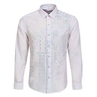 Samoa Lotu Tamaiti Mamanu Siapo Family Matching Off Shoulder Short Dress and Hawaiian Shirt Off White Plumeria - Polynesian Pride