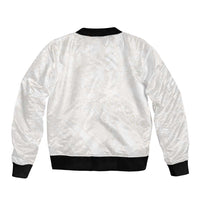 Samoa Lotu Tamaiti Ivory Sleeve Zip Bomber Jacket Teuila Tatau - Polynesian Pride