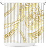 Samoa Lotu Tamaiti Gold Shower Curtain Teuila Tatau - Polynesian Pride