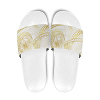 Samoa Lotu Tamaiti Gold Slide Sandals Teuila Tatau - Polynesian Pride