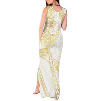 Samoa Lotu Tamaiti Gold Tank Maxi Dress Teuila Tatau - Polynesian Pride