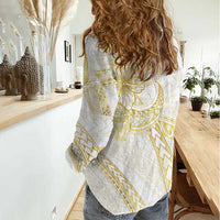 Samoa Lotu Tamaiti Gold Women Casual Shirt Teuila Tatau - Polynesian Pride