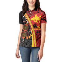 Papua New Guinea Independence Personalised Women Polo Shirt PNG Bagi and Lime Pot LT7 - Polynesian Pride