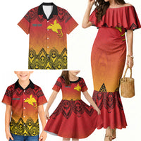 Papua New Guinea 1975 To The Future Personalised Family Matching Mermaid Dress and Hawaiian Shirt Sepik Masks LT7 - Polynesian Pride
