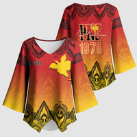 Papua New Guinea 1975 To The Future Personalised Kimono Sleeve Blouse Sepik Masks LT7 - Polynesian Pride