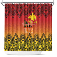 Papua New Guinea 1975 To The Future Shower Curtain Sepik Masks LT7 Red - Polynesian Pride