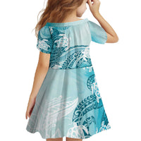 Polynesia Turtle Family Matching Off The Shoulder Long Sleeve Dress and Hawaiian Shirt Watercolor Abstract Style LT7 - Polynesian Pride