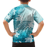 Polynesia Turtle Kid Hawaiian Shirt Watercolor Abstract Style