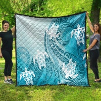 Polynesia Turtle Quilt Watercolor Abstract Style