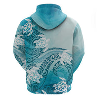 Polynesia Turtle Zip Hoodie Watercolor Abstract Style LT7 - Polynesian Pride