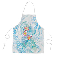 Sea Blue Polynesian Jellyfish Apron Watercolor Glows - Polynesian Pride