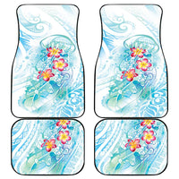 Sea Blue Polynesian Jellyfish Car Mats Watercolor Glows - Polynesian Pride