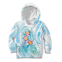 Sea Blue Polynesian Jellyfish Kid Hoodie Watercolor Glows - Polynesian Pride