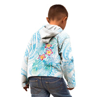 Sea Blue Polynesian Jellyfish Kid Hoodie Watercolor Glows - Polynesian Pride
