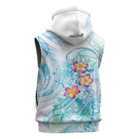 Sea Blue Polynesian Jellyfish Sleeveless Hoodie Watercolor Glows - Polynesian Pride