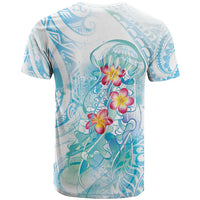 Sea Blue Polynesian Jellyfish T Shirt Watercolor Glows - Polynesian Pride