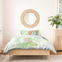 Summer Green Polynesian Jellyfish Bedding Set Watercolor Glows - Polynesian Pride