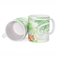 Summer Green Polynesian Jellyfish Ceramic Mug Watercolor Glows - Polynesian Pride