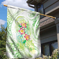 Summer Green Polynesian Jellyfish Garden Flag Watercolor Glows LT7 - Polynesian Pride